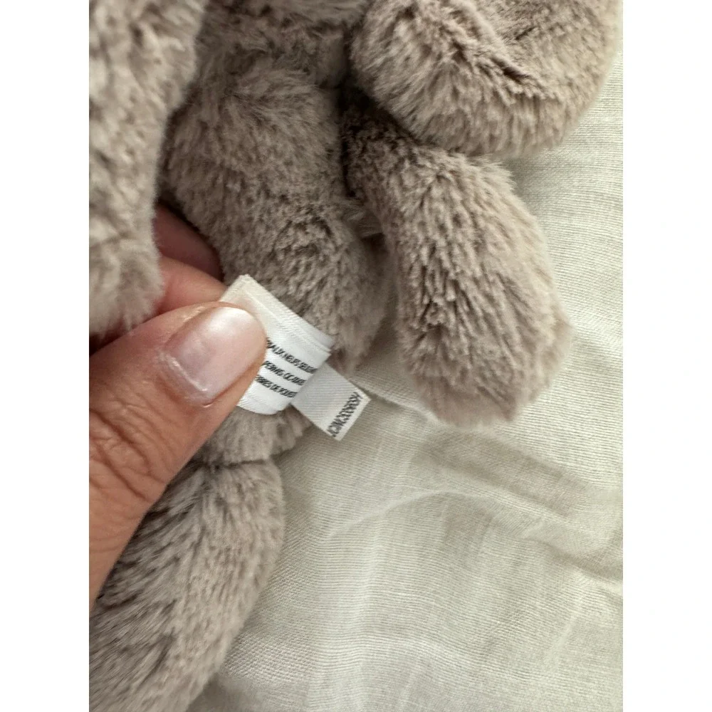 Jellycat Bashful Elephant Baby Rattle Plush Soft Toy Grey Small 7 Inch